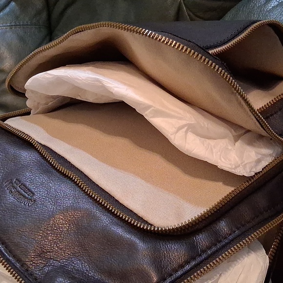 American Leather Co. Black Backpack with Gold Accents. NWT. Super Soft!! main image 8